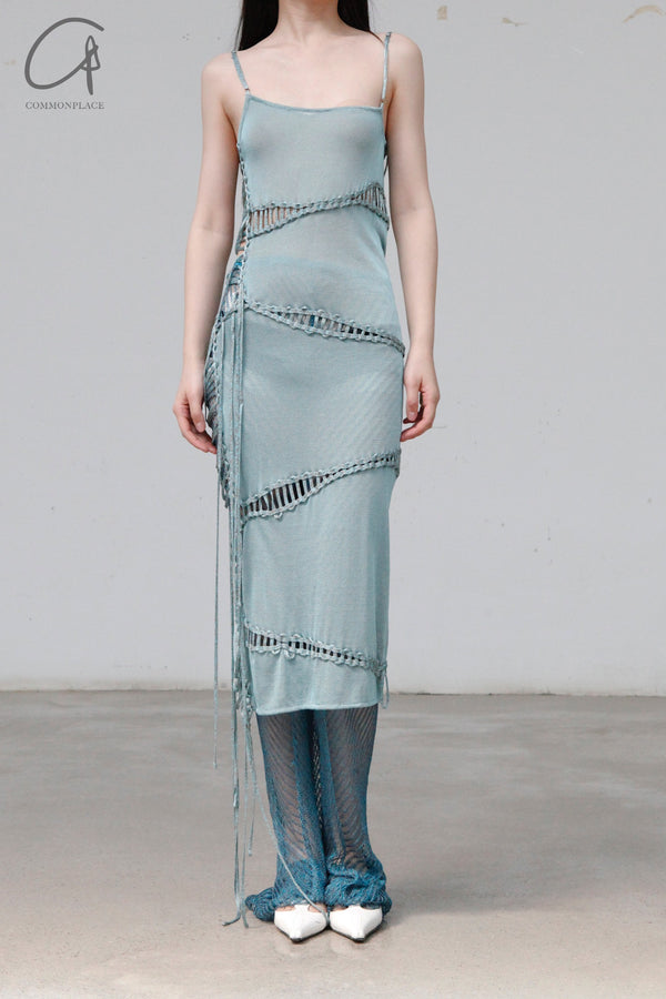 ISA BOULDER Puzzle Suspender Dress (Reversible) 22DR01C Light Green/Brown